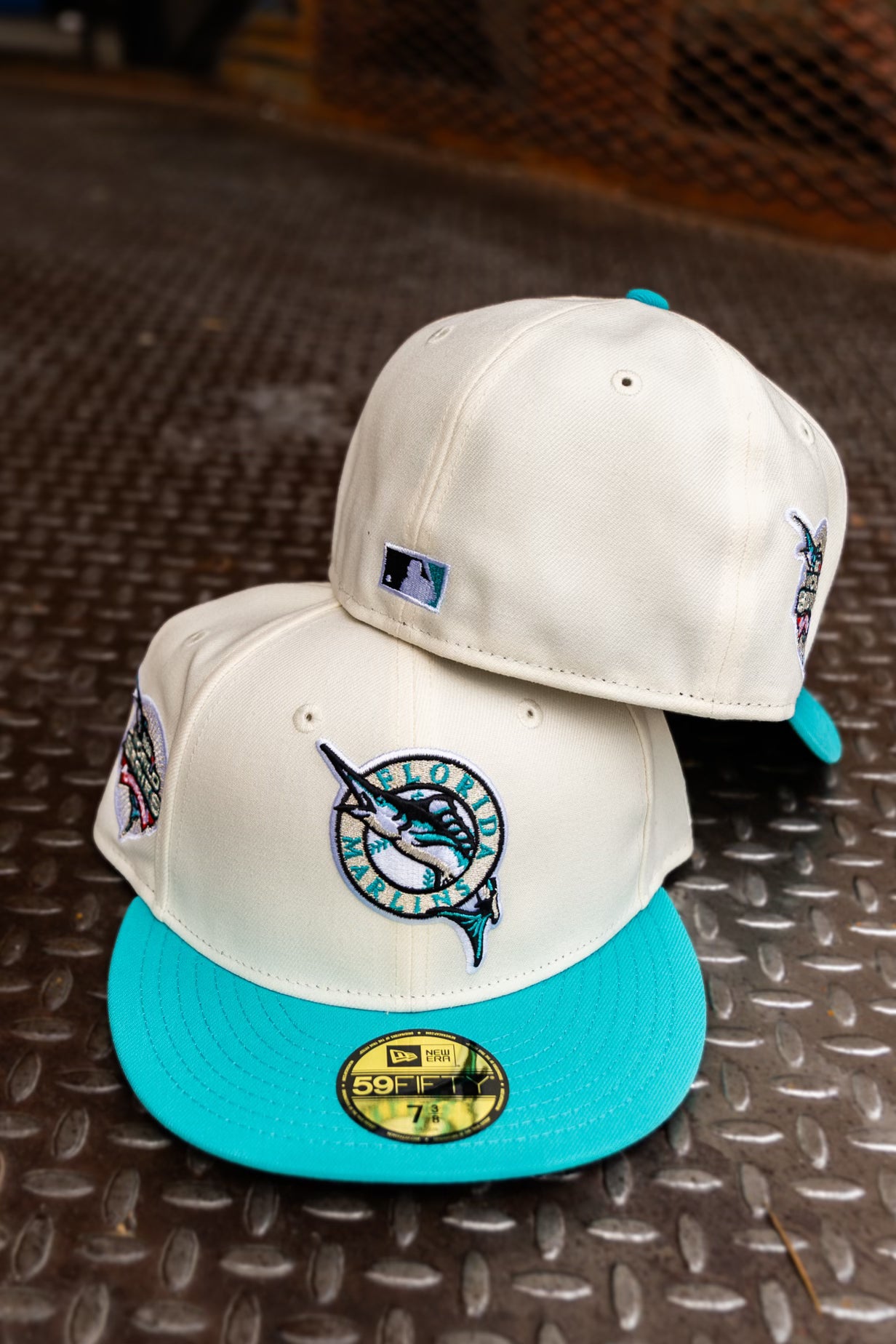 New Era Florida Marlins 2003 WS Champions Green UV 59Fifty Fitted (Off White/Teal)