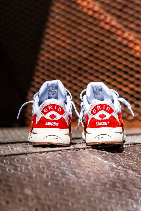 Mens Saucony Grid Shadow 2 (White/Red) - Saucony