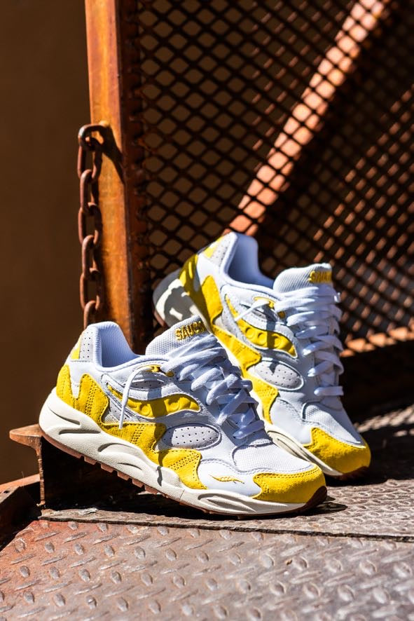 Mens Saucony Grid Shadow 2 (White/Yellow) - Saucony