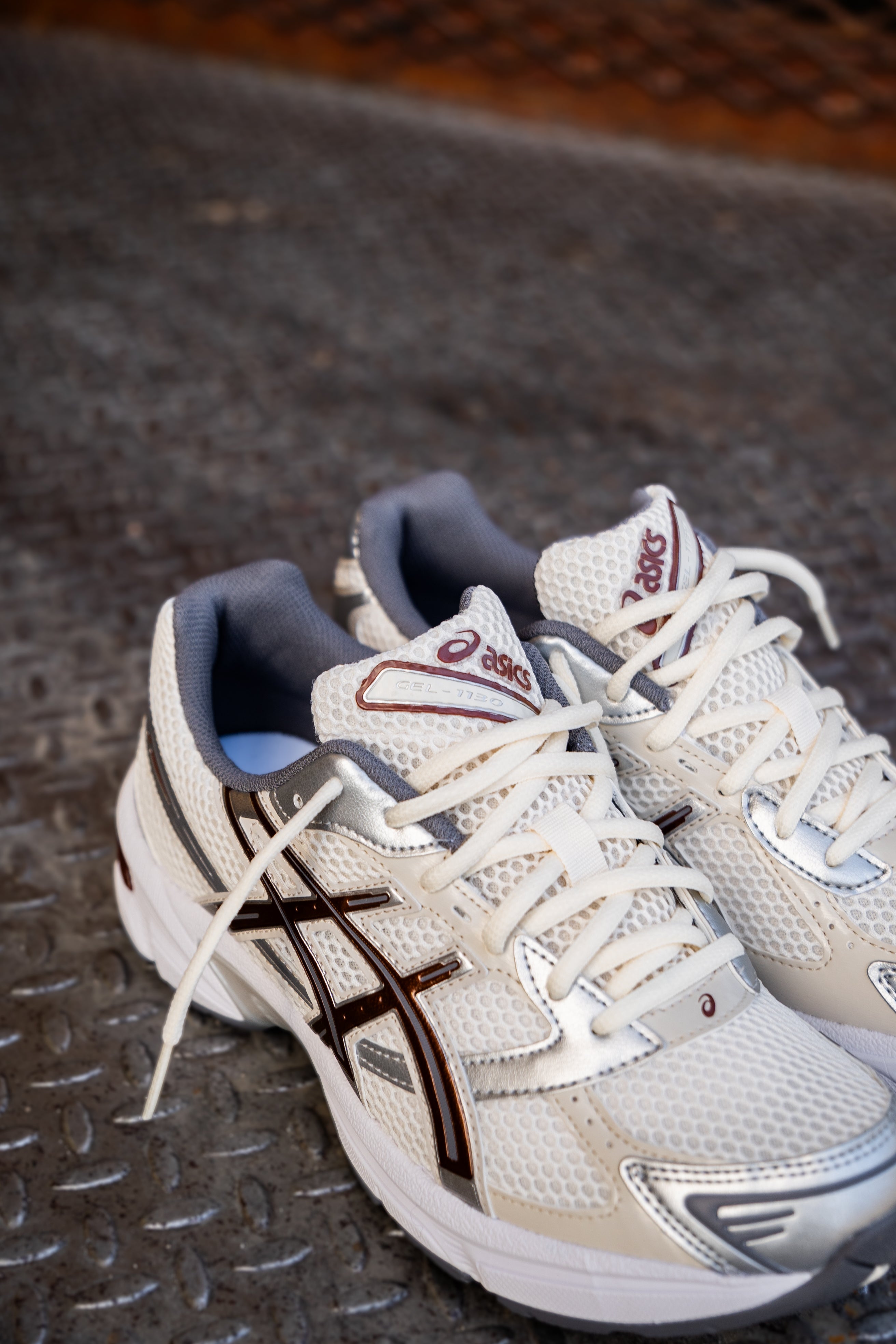 Mens Asics Gel-1130 (Cream/Reddish Brown)