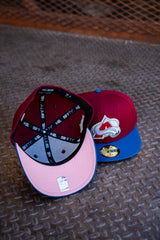 New Era Colorado Avalanche 2001 All-Star Game Pink UV 59Fifty Fitted (Cardinal/Seashore Blue)