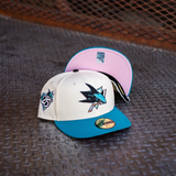 New Era San Jose Sharks 25th Anniversary Pink UV 59Fifty Fitted (Off White/Teal)