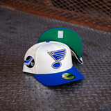 New Era St. Louis Blues 25th Anniversary Green UV 59Fifty Fitted (Off White/Royal)