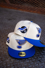 New Era St. Louis Blues 25th Anniversary Green UV 59Fifty Fitted (Off White/Royal)