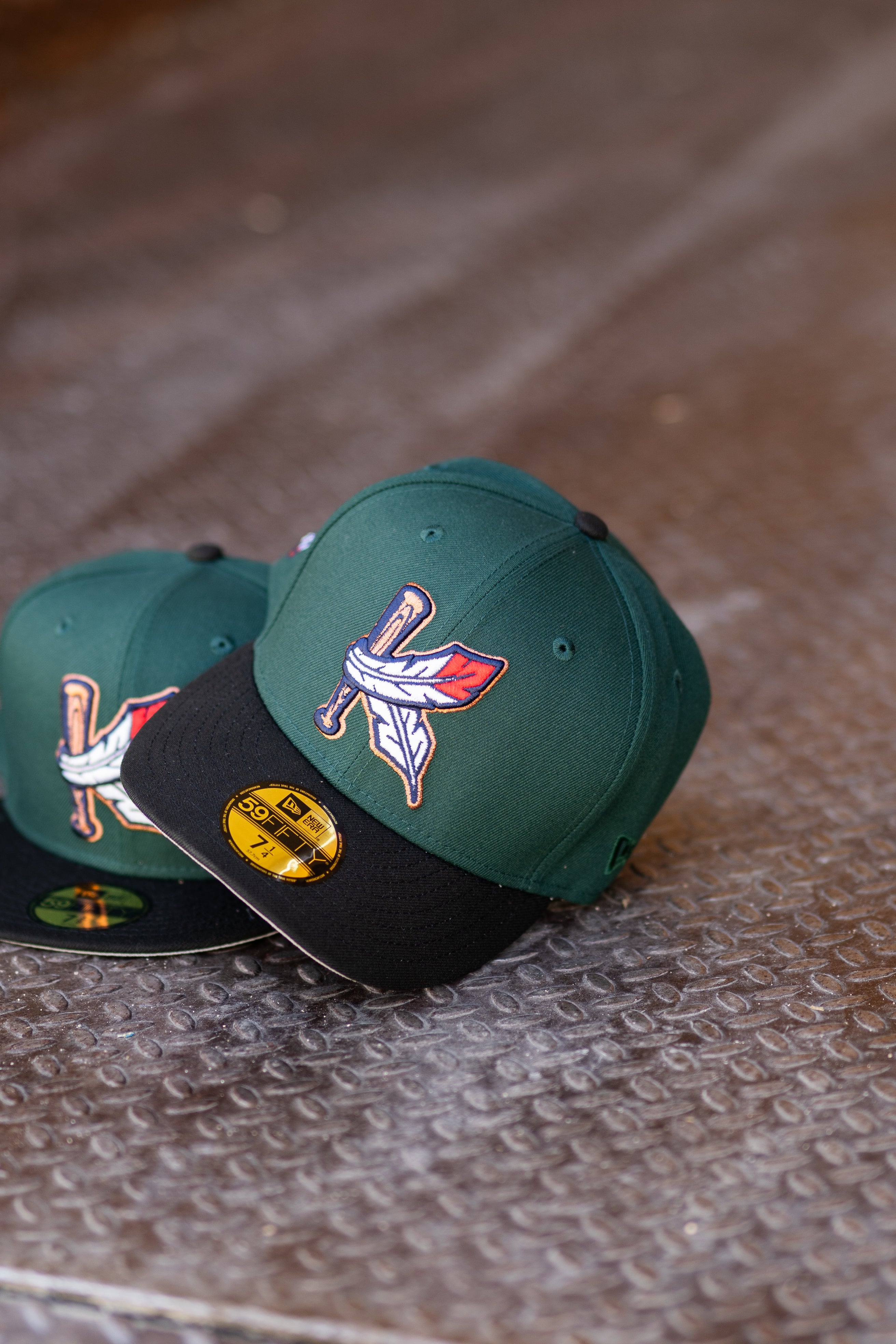 New Era Kinston Indians Grey UV (Dark Green/Black) 59Fifty Fitted