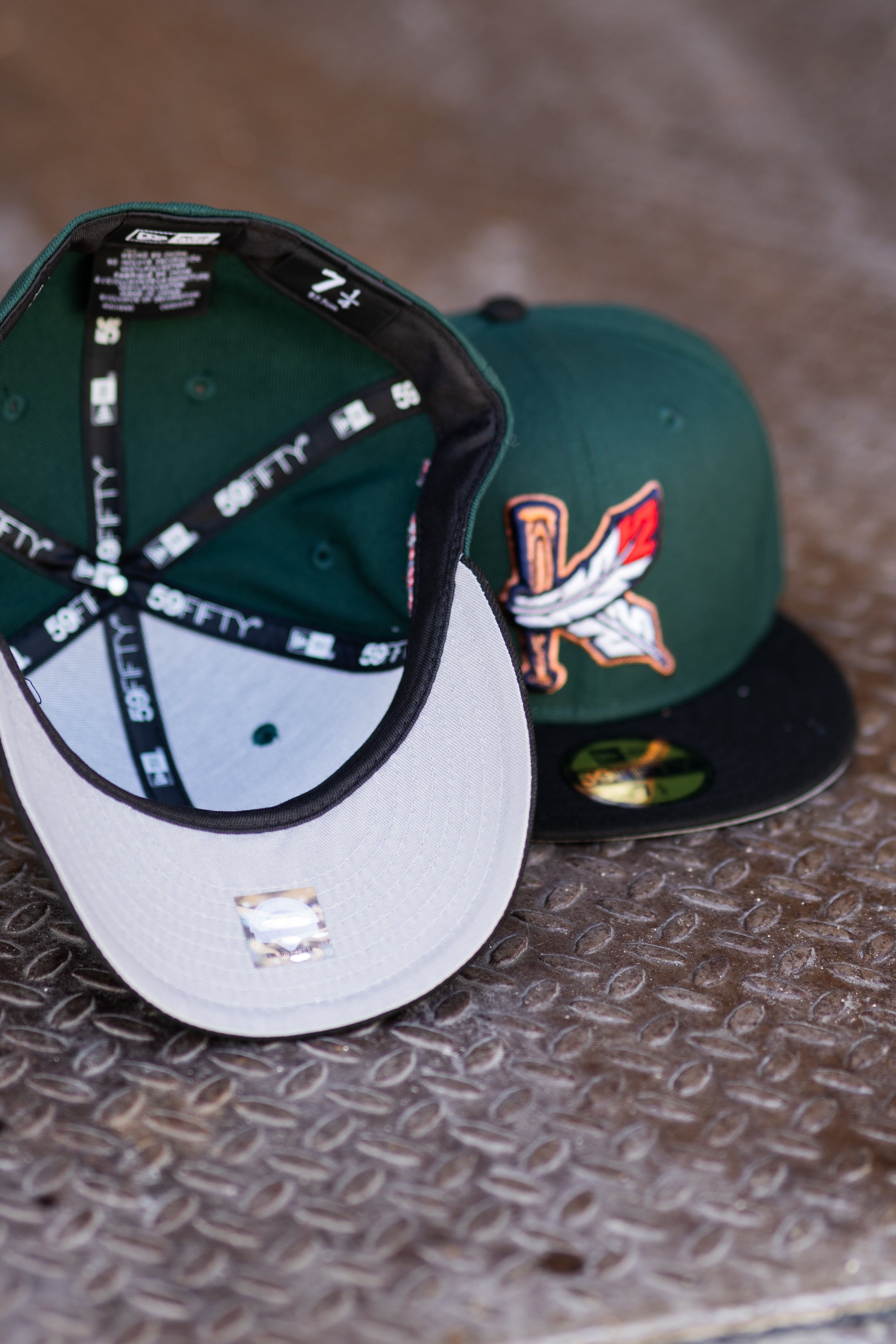 New Era Kinston Indians Grey UV (Dark Green/Black) 59Fifty Fitted