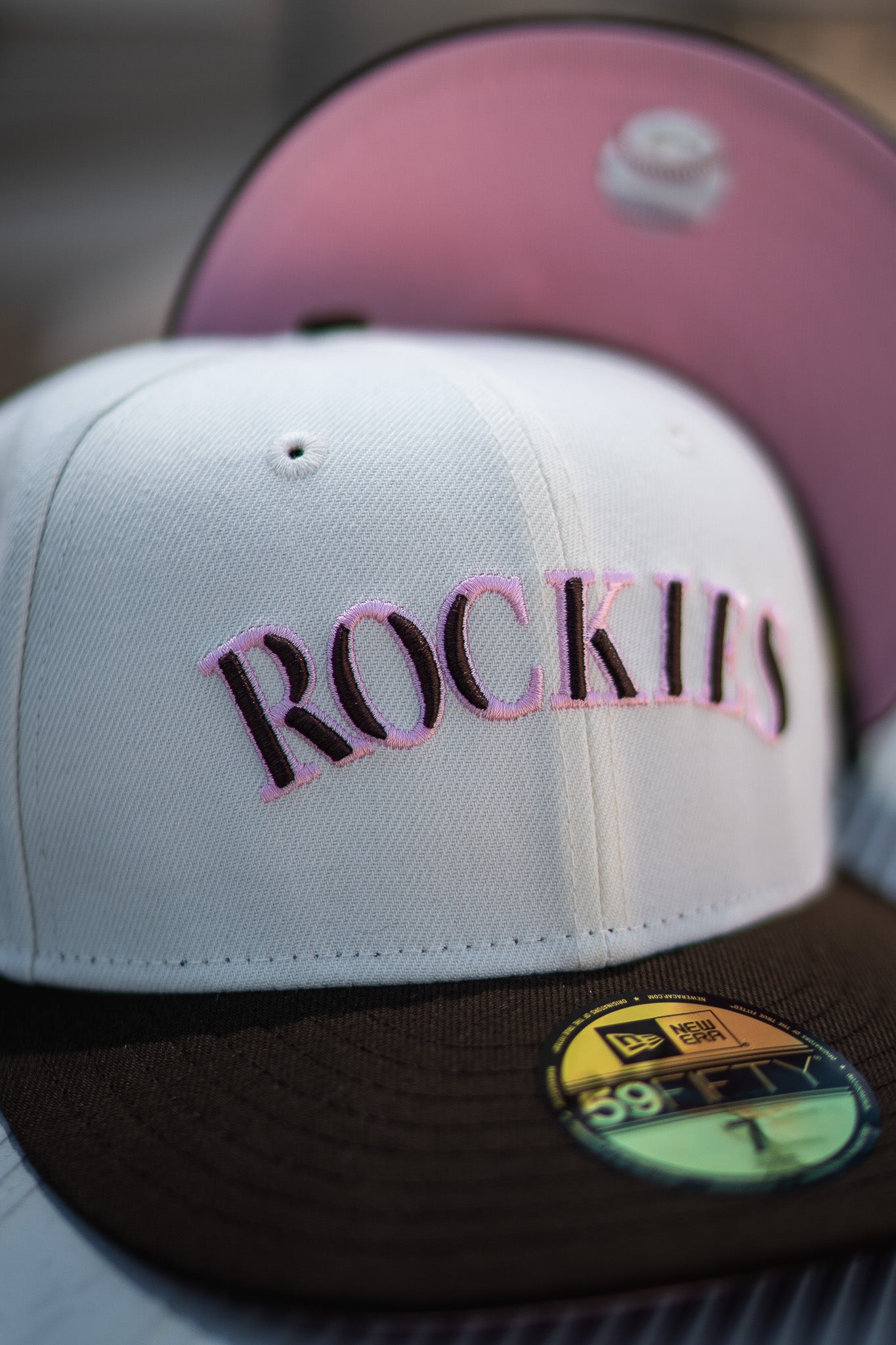 New Era Colorado Rockies 30th Anniversary Pink UV (Off White/Mocha) - New Era