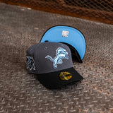 New Era Detroit Lions 75th Season Sky UV (Graphite/Black) 59Fifty Fitted