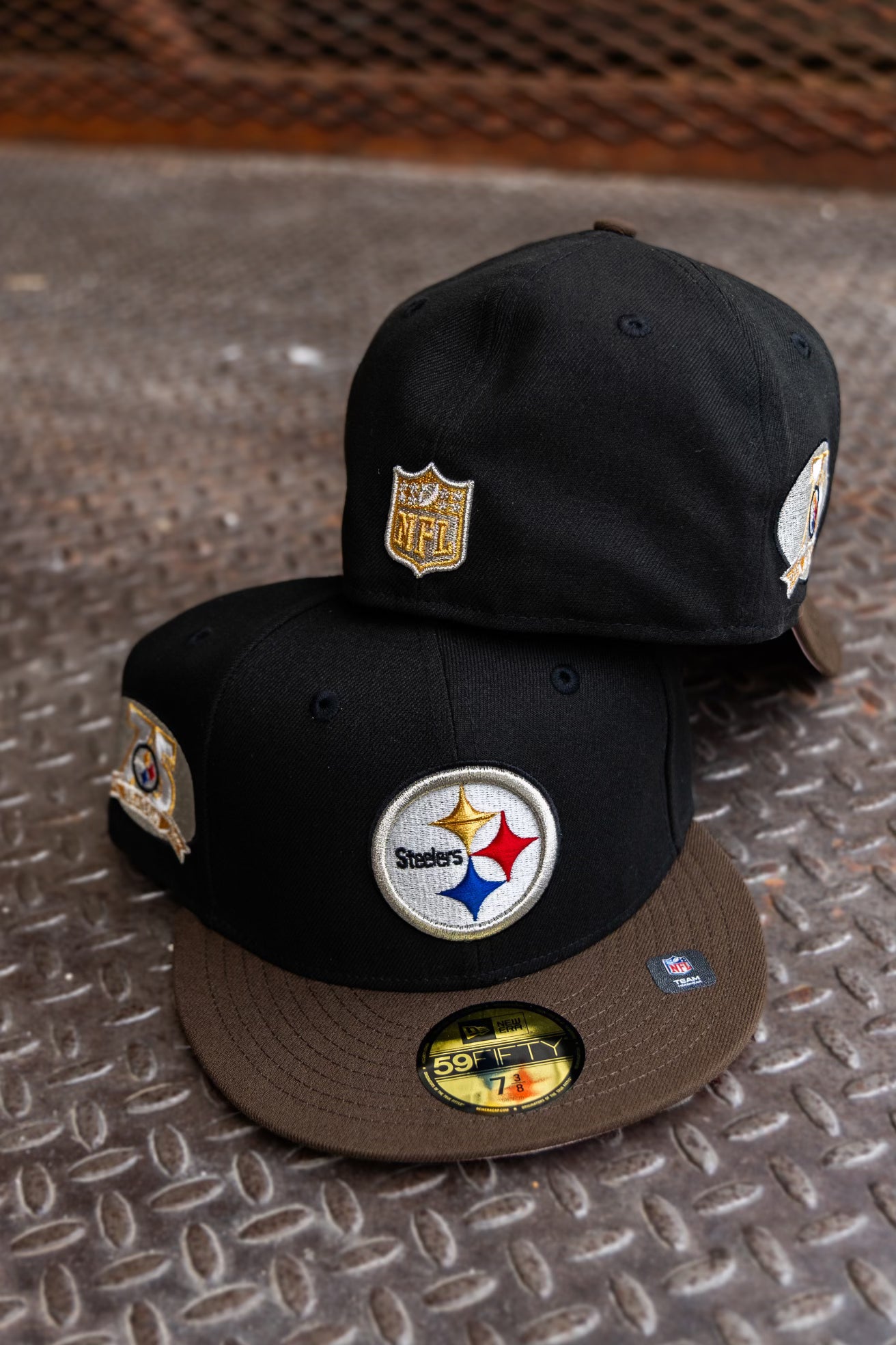 New Era Pittsburgh Steelers 75th Season Pink UV (Black/Mocha) 59Fifty Fitted - New Era