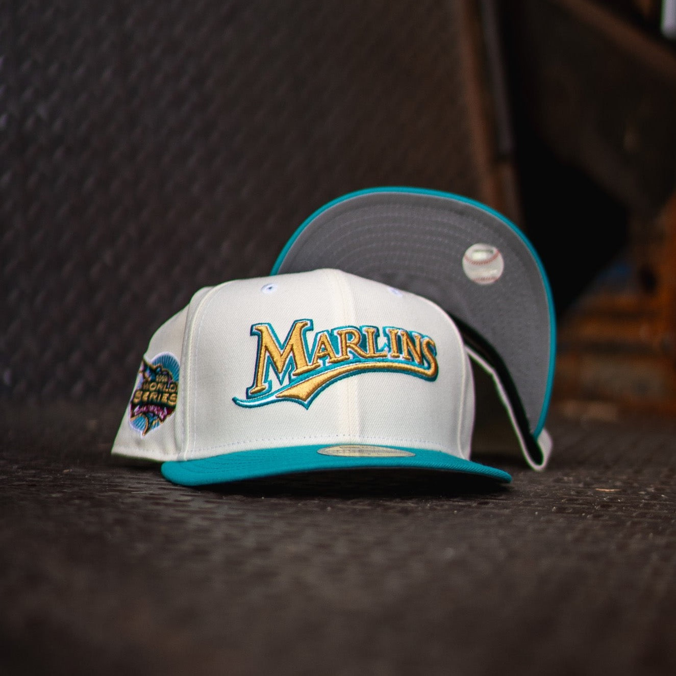 New Era Florida Marlins 2003 WS Grey UV (Off White/Teal) - New Era