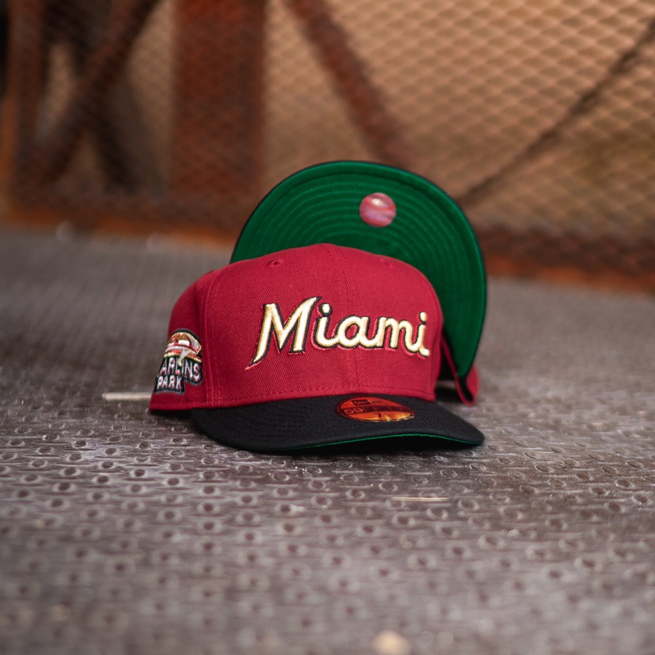 New Era Miami Marlins Marlins Park Green UV (Burgundy/Black) - New Era