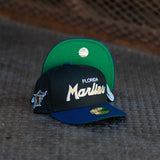 New Era Florida Marlins Green UV (Black/Navy) 59Fifty Fitted - New Era