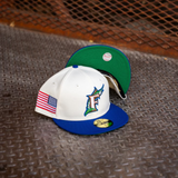 New Era Florida Marlins USA Flag Green UV (Off White/Royal) 59Fifty Fitted