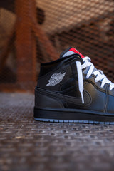 Mens Air Jordan 1 Mid SE (Black/White/Wolf Grey) - Nike