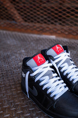 Mens Air Jordan 1 Mid SE (Black/White/Wolf Grey) - Nike