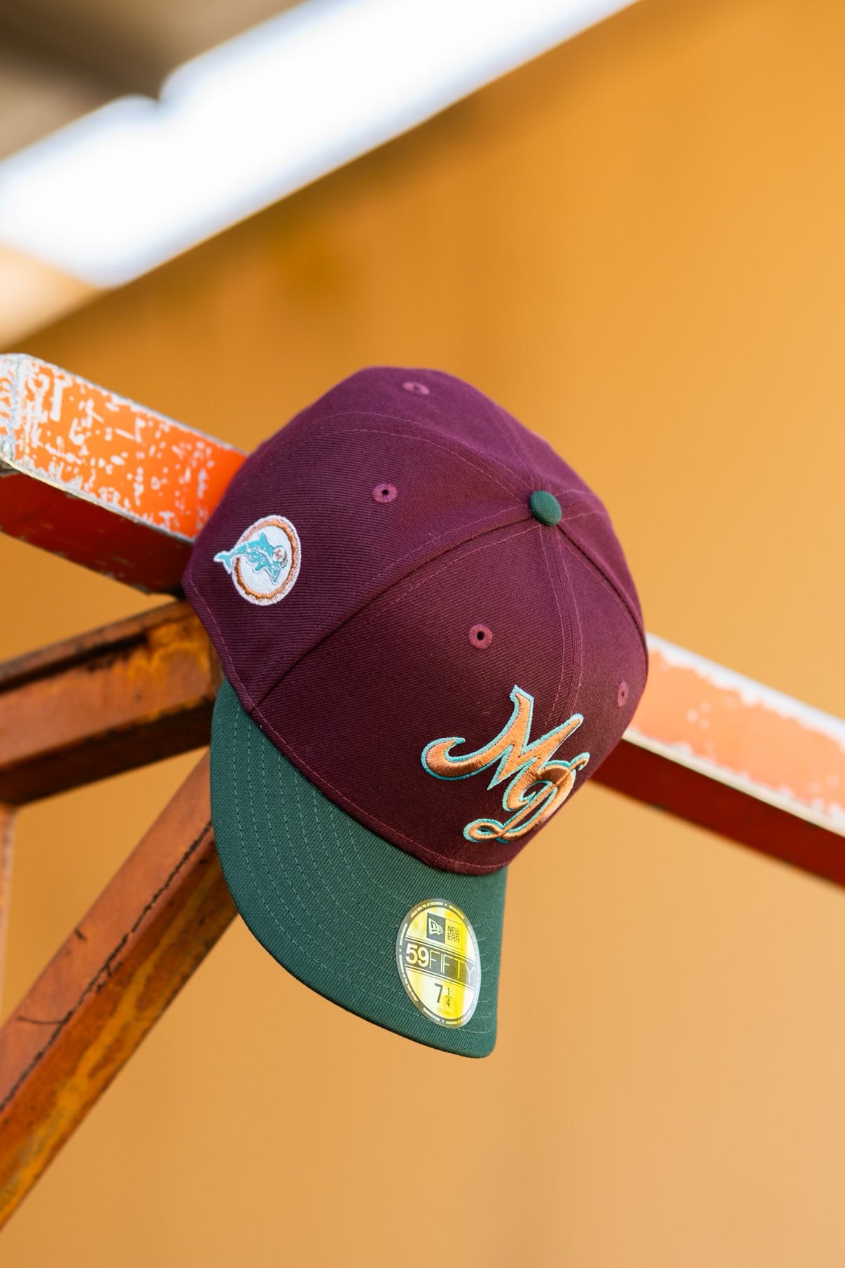 New Era Miami Dolphins Grey UV (Maroon/Dark Green) 59Fifty Fitted