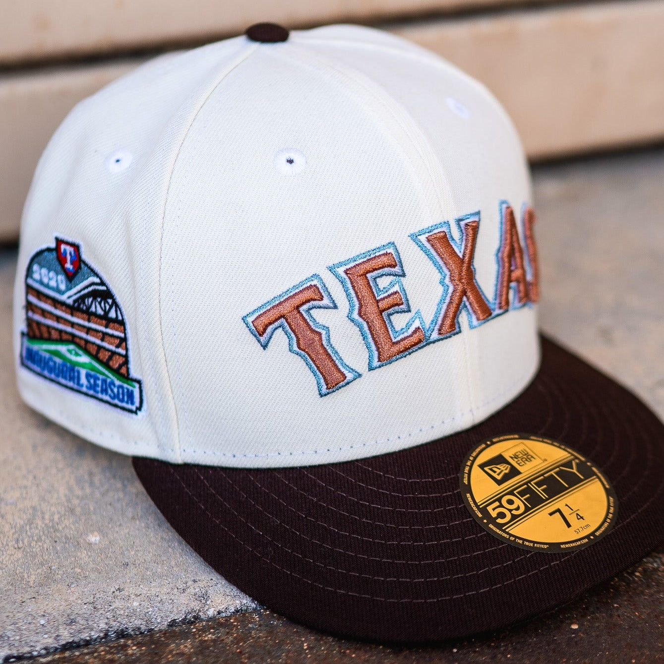 New Era Texas Rangers 2020 Inaugural Season Sky UV (Off White/Mocha) - New Era