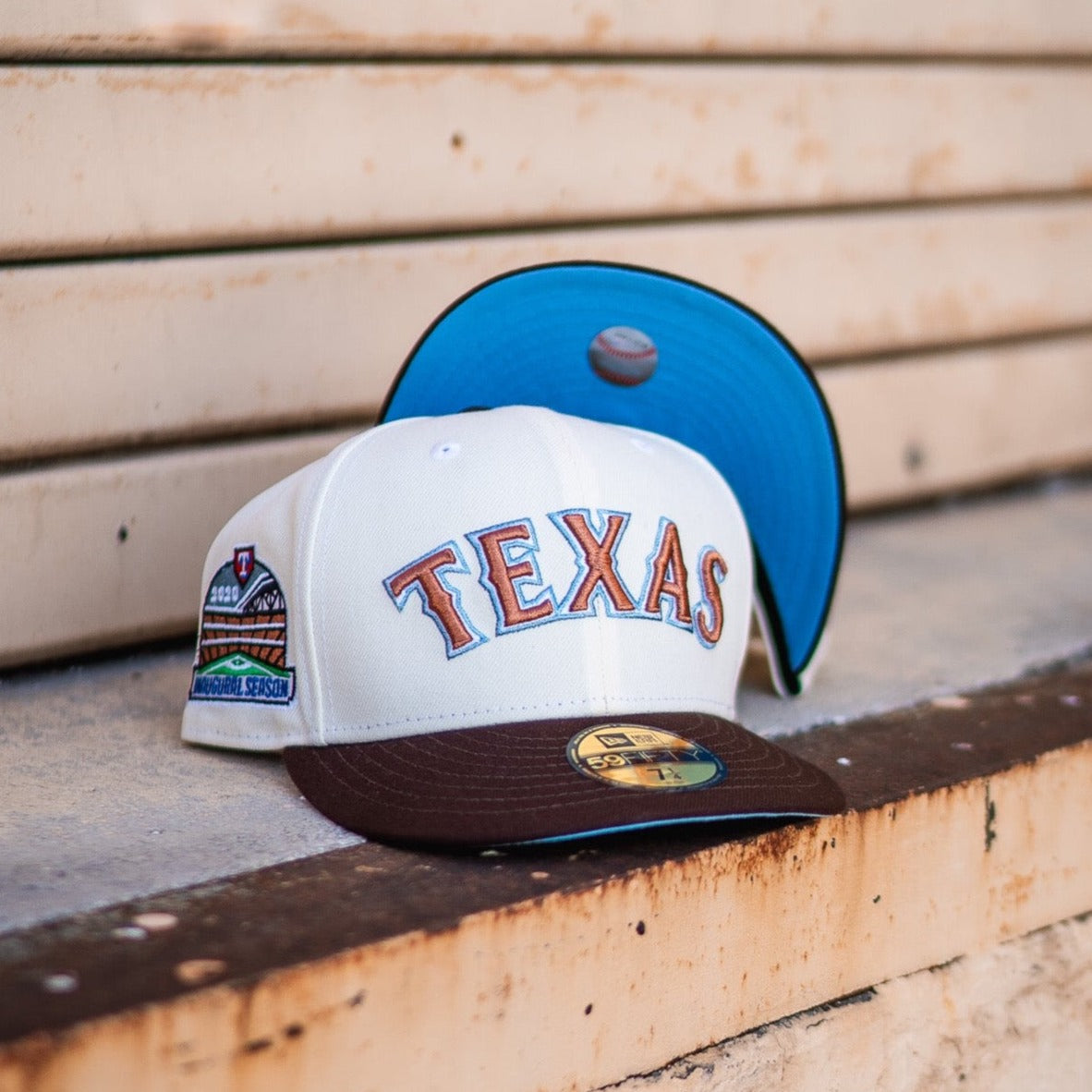 New Era Texas Rangers 2020 Inaugural Season Sky UV (Off White/Mocha) - New Era