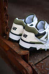 Mens New Balance 550 (White/Olive) - BB550DOB - New Balance