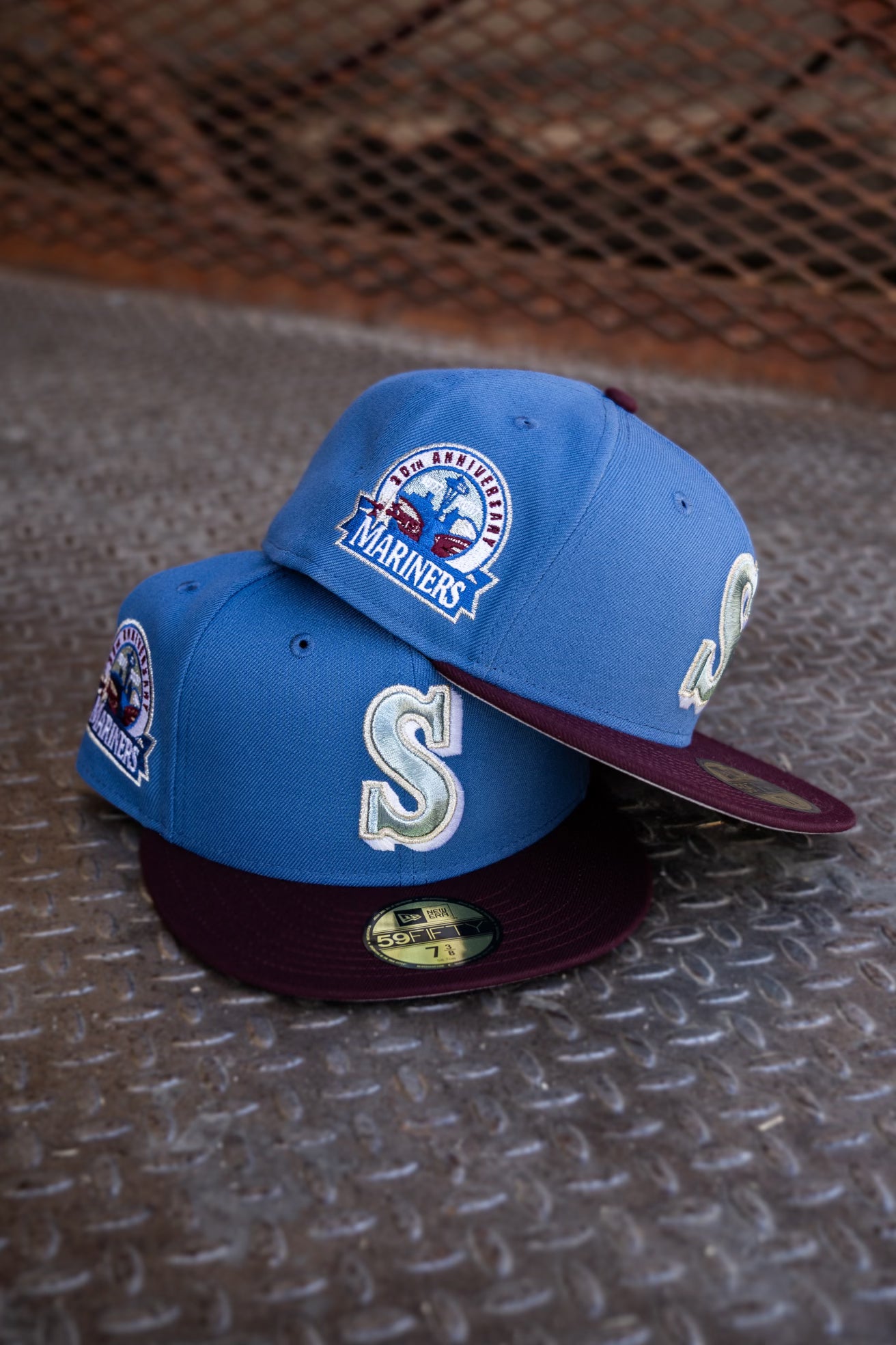 New Era Seattle Mariners 30th Anniversary Grey UV (Indigo/Maroon) 59Fifty Fitted - New Era