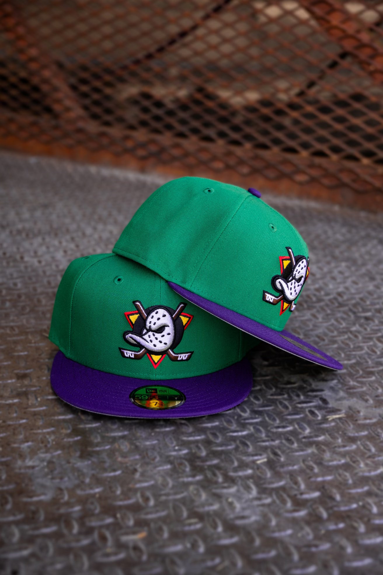 New Era Anaheim Ducks Grey UV (Kelly Green/Purple) 59Fifty Fitted - New Era