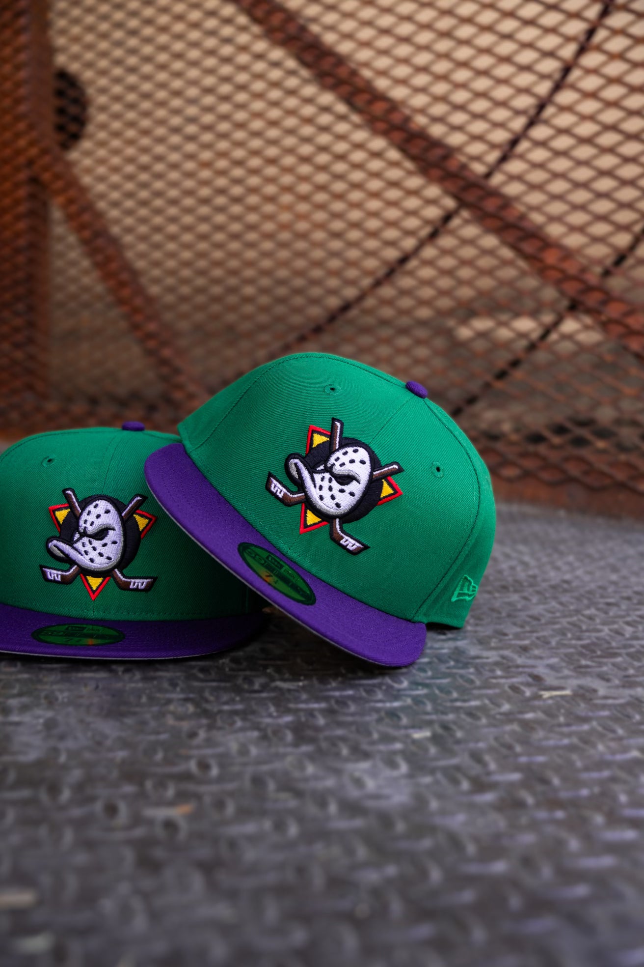 New Era Anaheim Ducks Grey UV (Kelly Green/Purple) 59Fifty Fitted - New Era