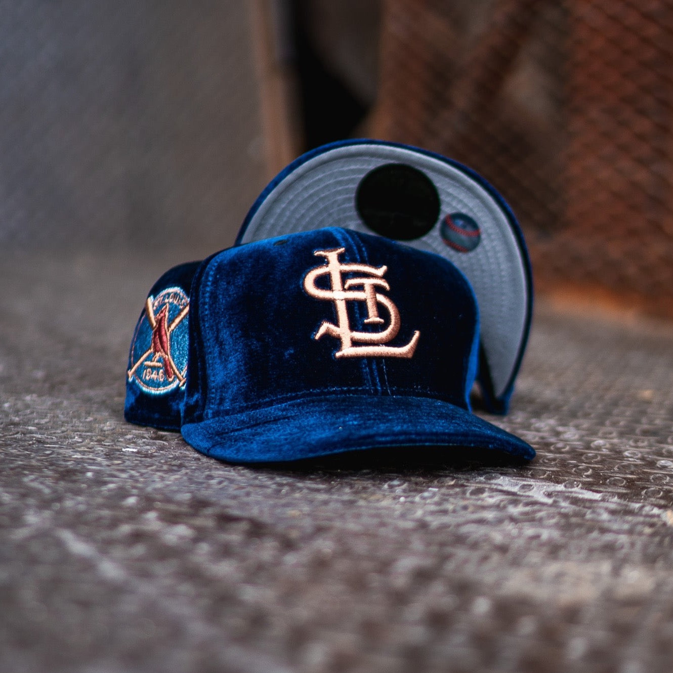 New Era St Louis Cardinals 1946 WS Grey UV (Navy Velvet) - New Era