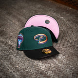 New Era Arizona Diamondbacks 1998 Inaugural Season Pink UV (Dark Green/Black) 59Fifty Fitted