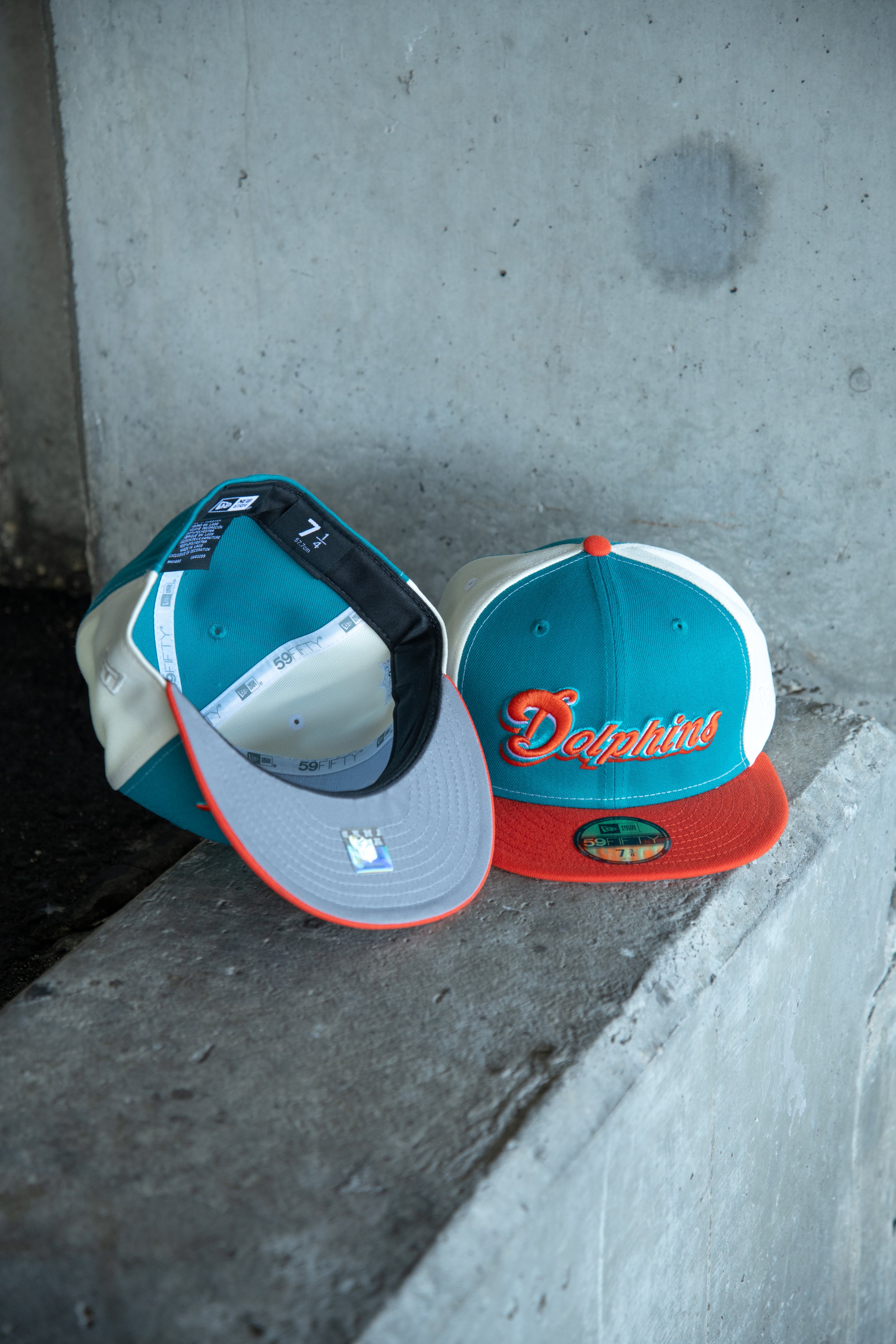 New Era Miami Dolphins Grey UV 59Fifty Fitted (Aqua/Off White/Orange) - New Era
