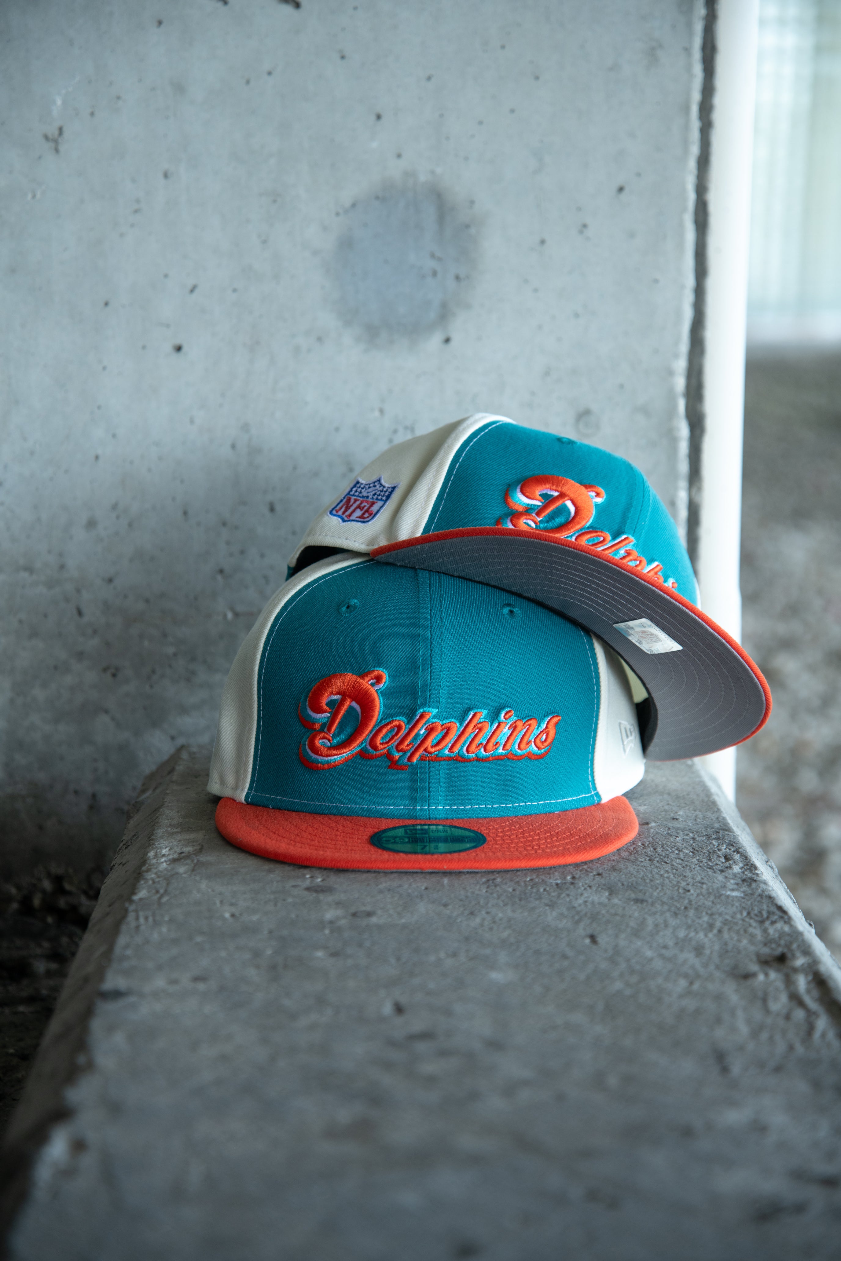New Era Miami Dolphins Grey UV 59Fifty Fitted (Aqua/Off White/Orange) - New Era