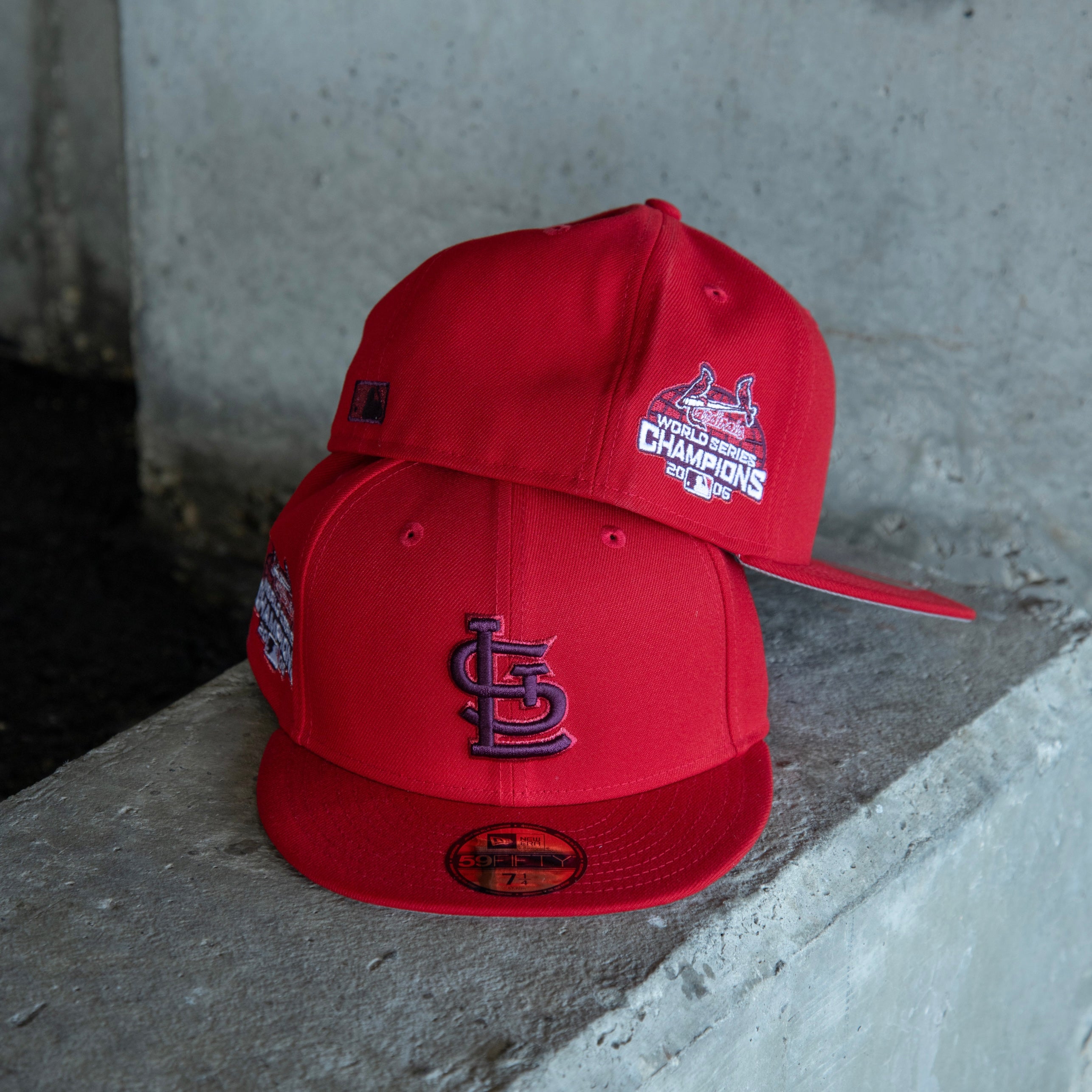 New Era St. Louis Cardinals 2006 WS Champions Grey UV 59Fifty Fitted (Red) - New Era