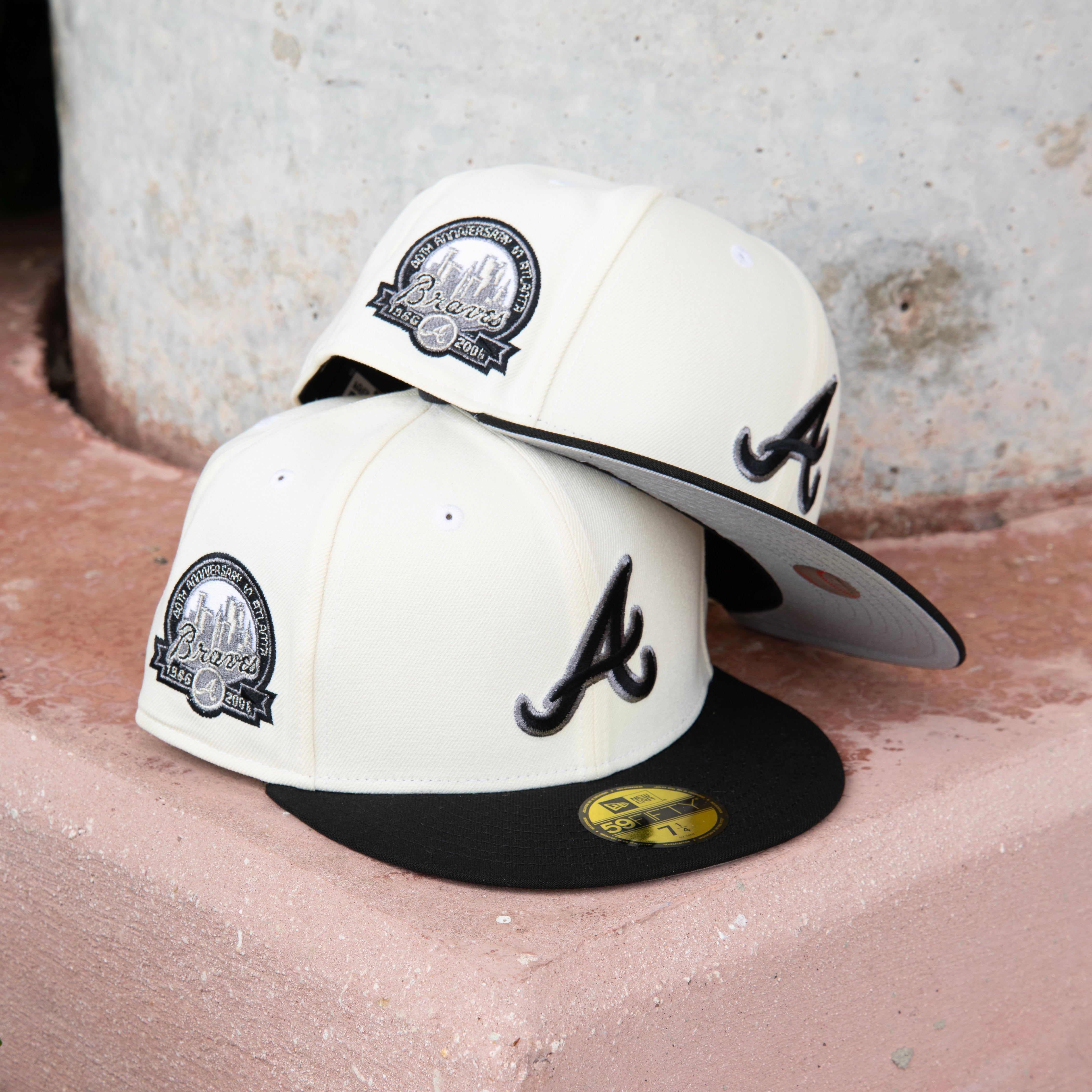 New Era Atlanta Braves 40th Anniversary Grey UV 59Fifty Fitted (Off White/Black) - New Era