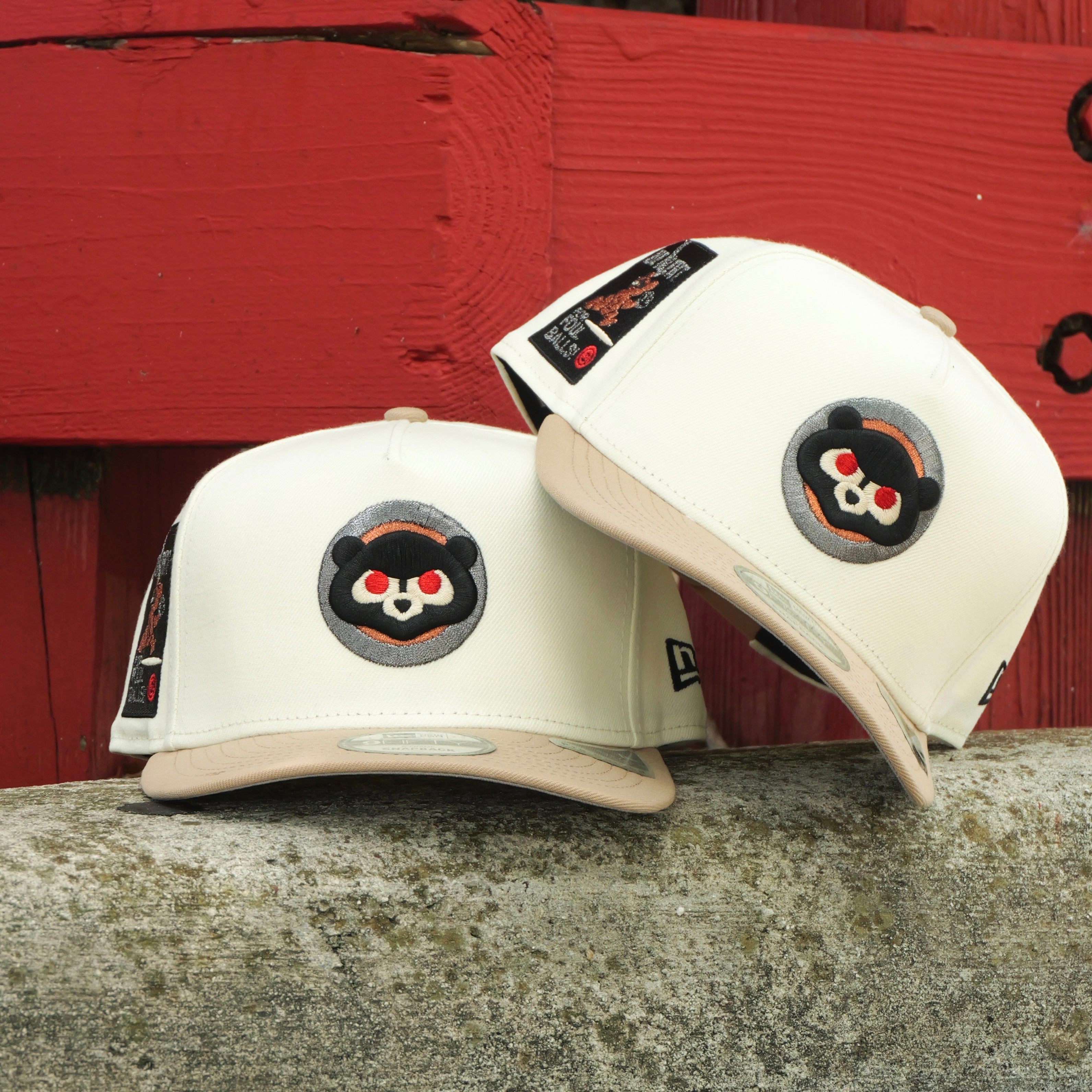 New Era Chicago Cubs Be Alert Side Patch 9FIFTY A-Frame Snapback-(Chrome/Beige)