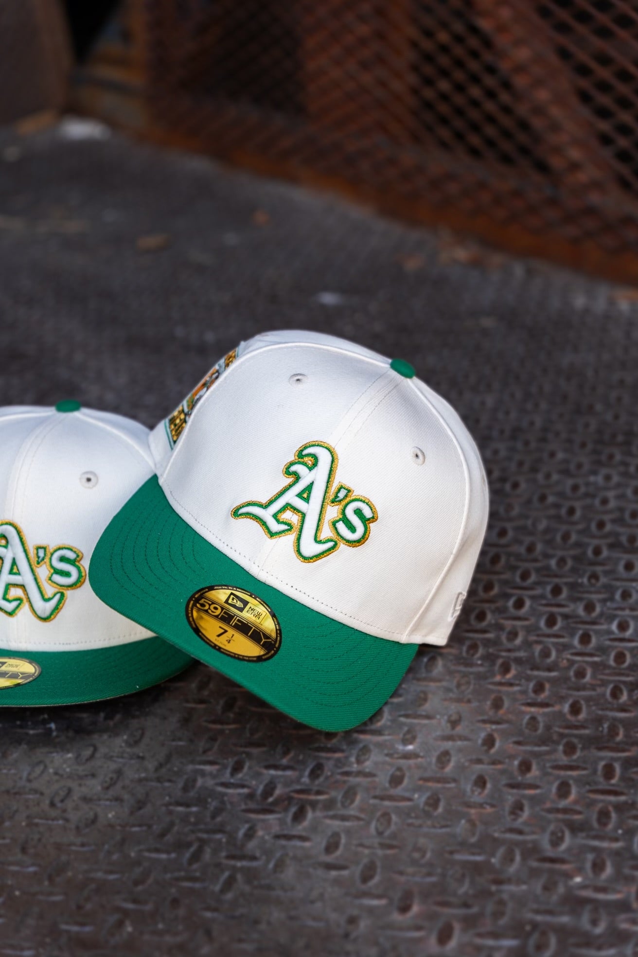 New Era Oakland Athletics Rickey Henderson Field Grey UV (Off White/Green) 59Fifty Fitted