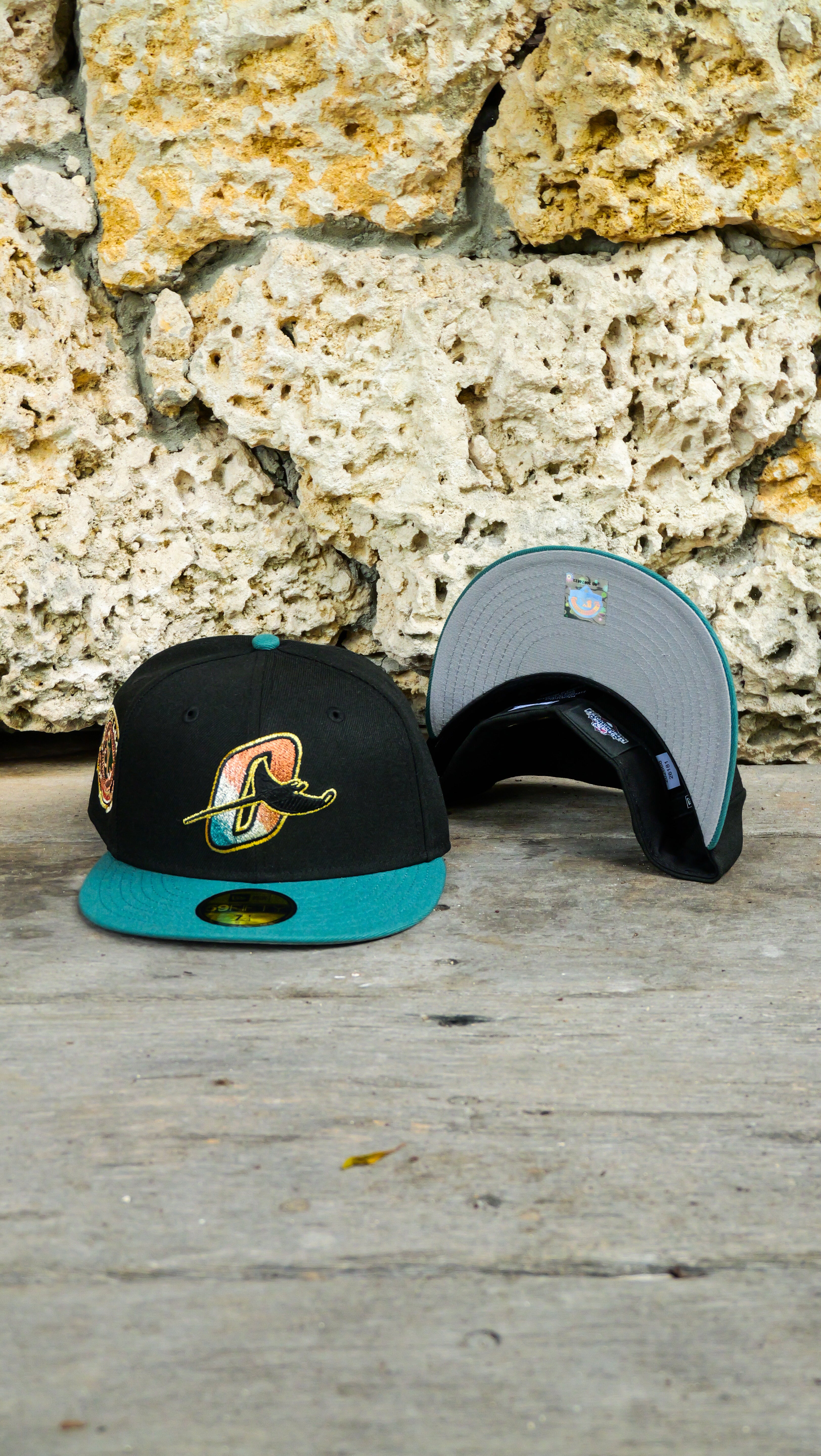 New Era Orlando Rays Southern League Side Patch Grey UV 59Fifty Fitted (Black/Pine Green)