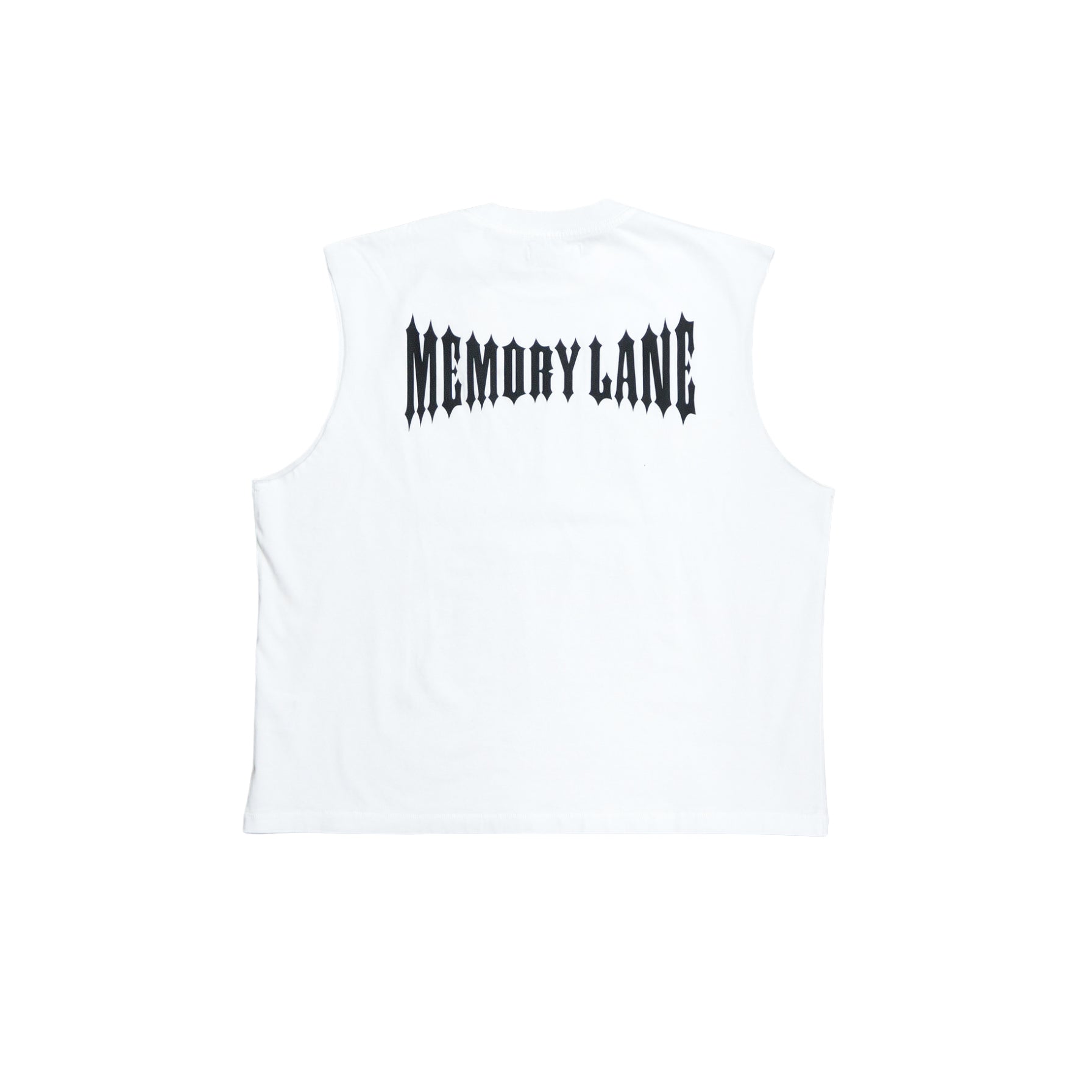 Memory Lane “M Shield” Sleeveless Crop Tee (Off White) - Memory Lane