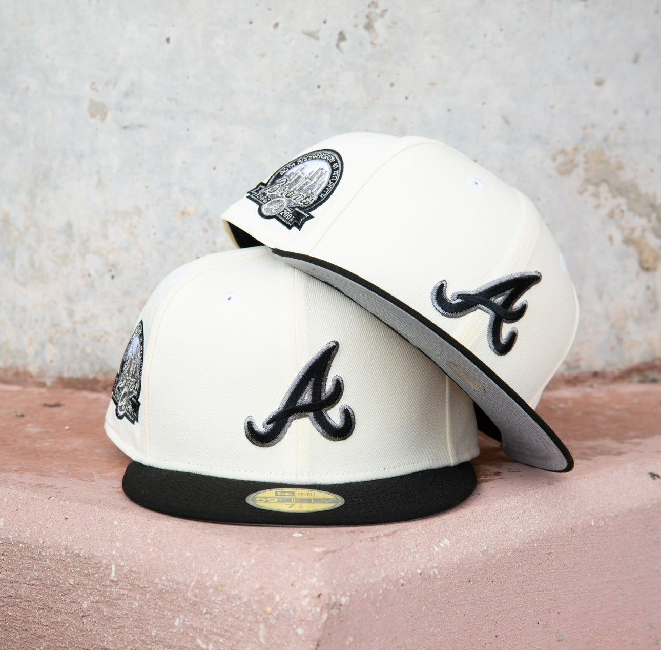 New Era Atlanta Braves 40th Anniversary Grey UV 59Fifty Fitted (Off White/Black) - New Era