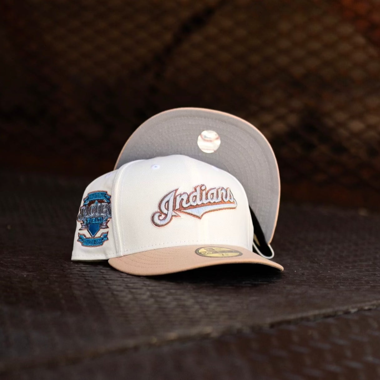 New Era Cleveland Indians Jacobs Field Grey UV (Off White/Mango Mocha) 59Fifty Fitted - New Era