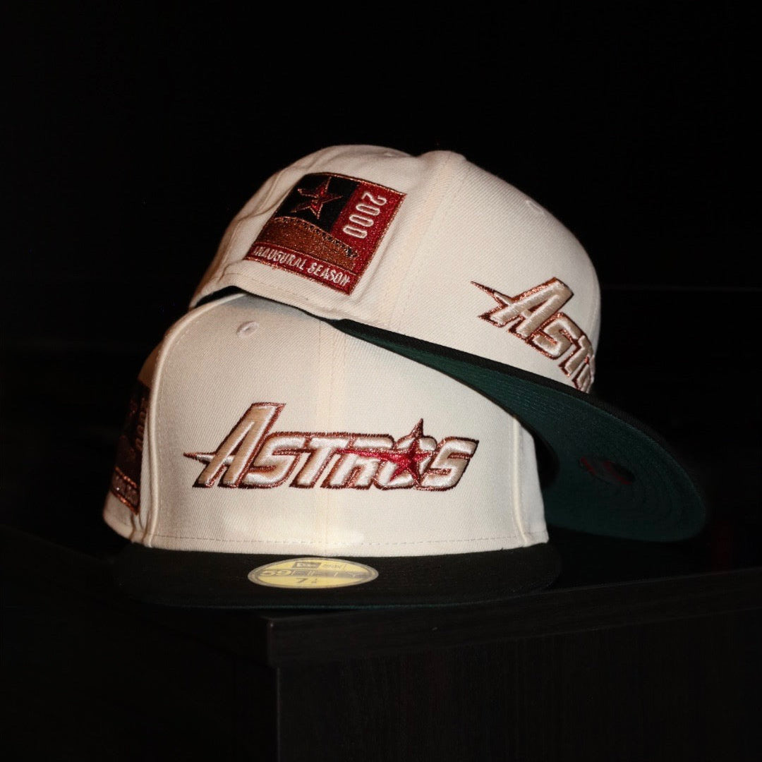 New Era Houston Astros 2000 Inaugural Season Side Patch Fitted (Off White/Black) - New Era