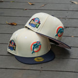 New Era Miami Dolphins NFL Draft 1991 Pink UV (Off White/Navy) 59Fifty Fitted - New Era