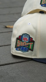 New Era Miami Dolphins NFL Draft 1991 Pink UV (Off White/Navy) 59Fifty Fitted - New Era
