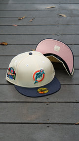 New Era Miami Dolphins NFL Draft 1991 Pink UV (Off White/Navy) 59Fifty Fitted - New Era