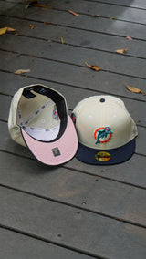 New Era Miami Dolphins NFL Draft 1991 Pink UV (Off White/Navy) 59Fifty Fitted - New Era
