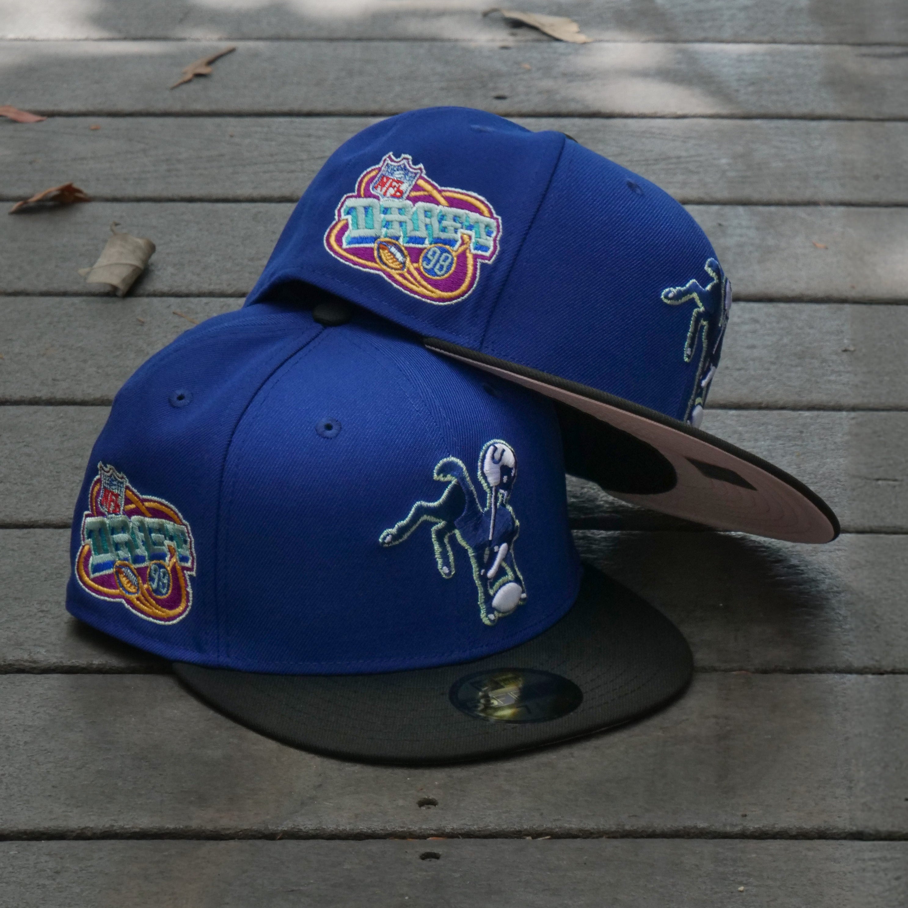 New Era Indianapolis Colts NFL Draft 1998 Pink UV (Royal/Black) 59Fifty Fitted - New Era