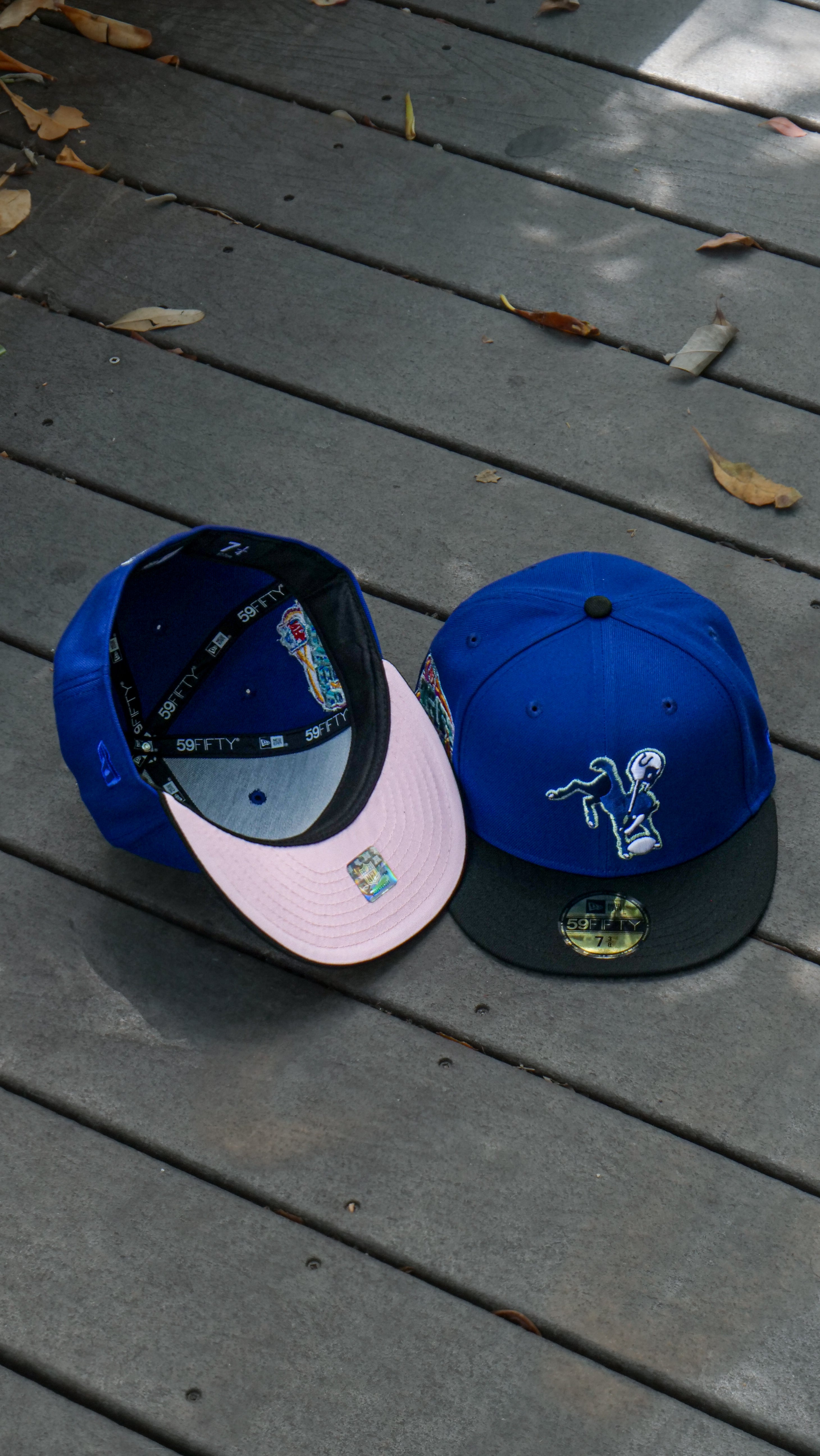 New Era Indianapolis Colts NFL Draft 1998 Pink UV (Royal/Black) 59Fifty Fitted - New Era