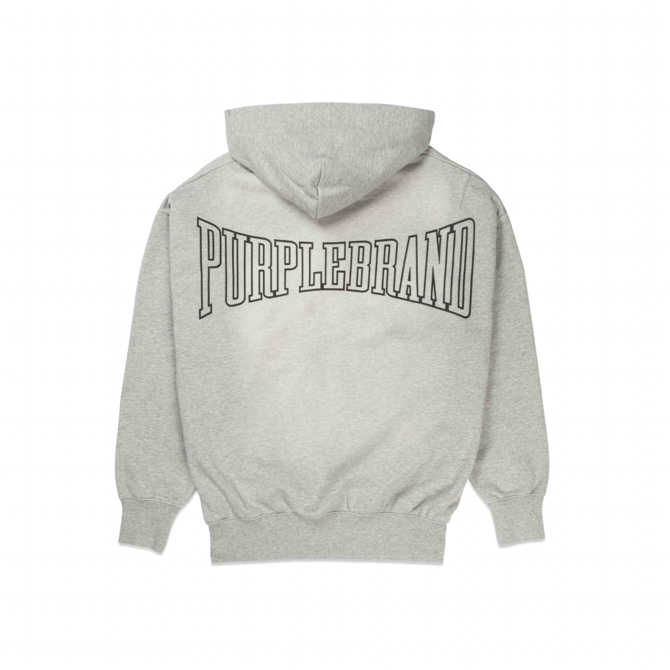 Purple Brand Fleece Hoody (Grey) - PURPLE BRAND