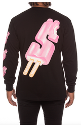 Icecream Dollar pop ls LS tee (Black) - Ice Cream