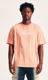 Memory Lane "Script Logo" LT Salmon Tee - Memory Lane