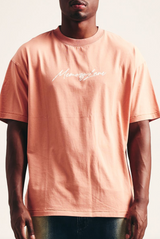 Memory Lane "Script Logo" LT Salmon Tee - Memory Lane