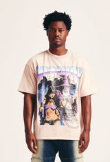 Memory Lane "Heavy Metal" LT Pink Tee - Memory Lane